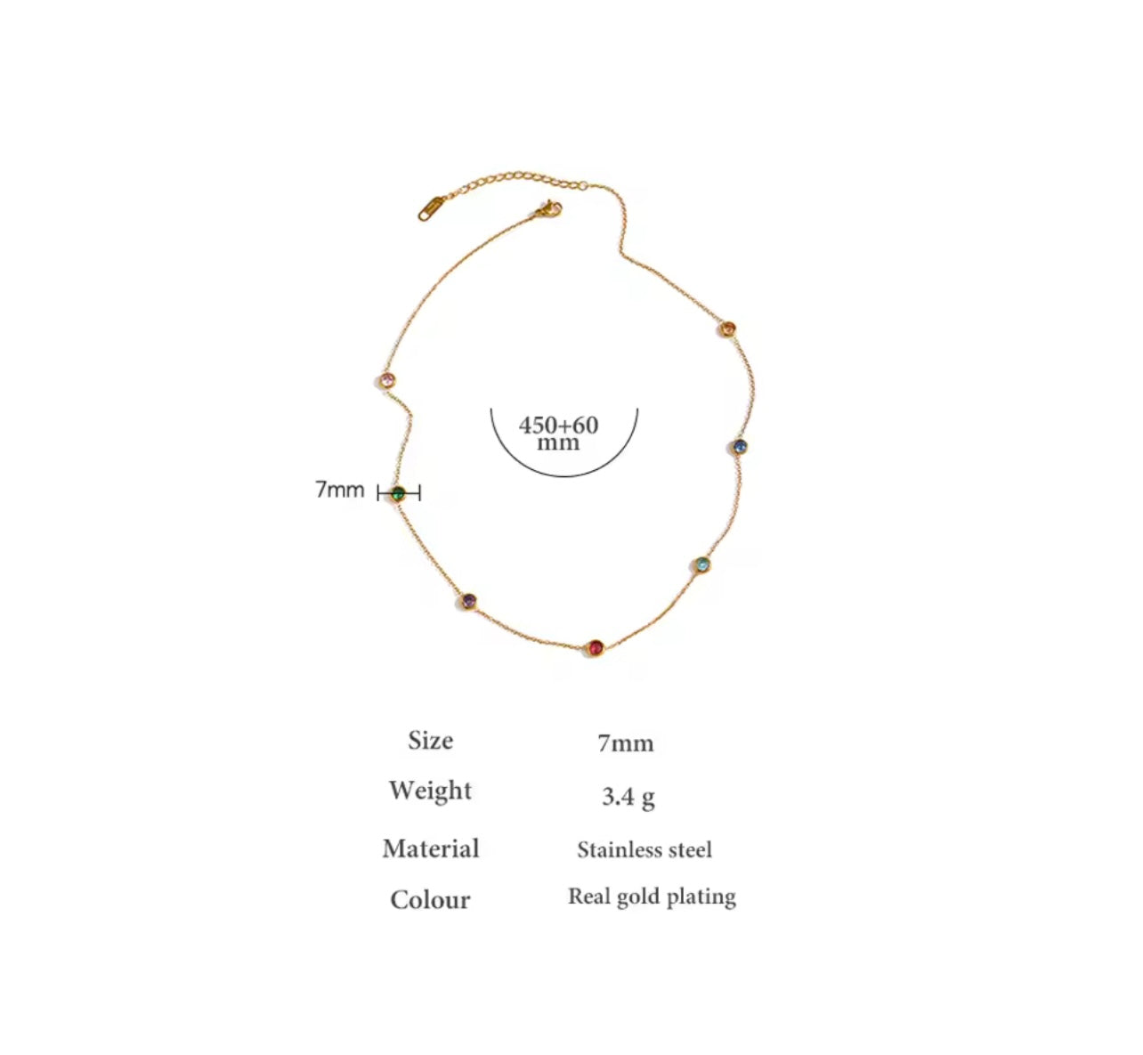 Multi zircon necklace