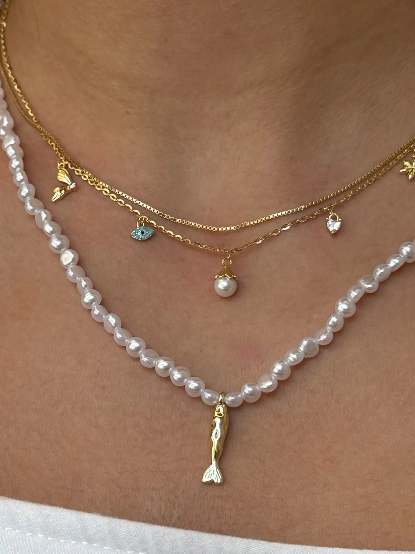 Pearl fish Necklace