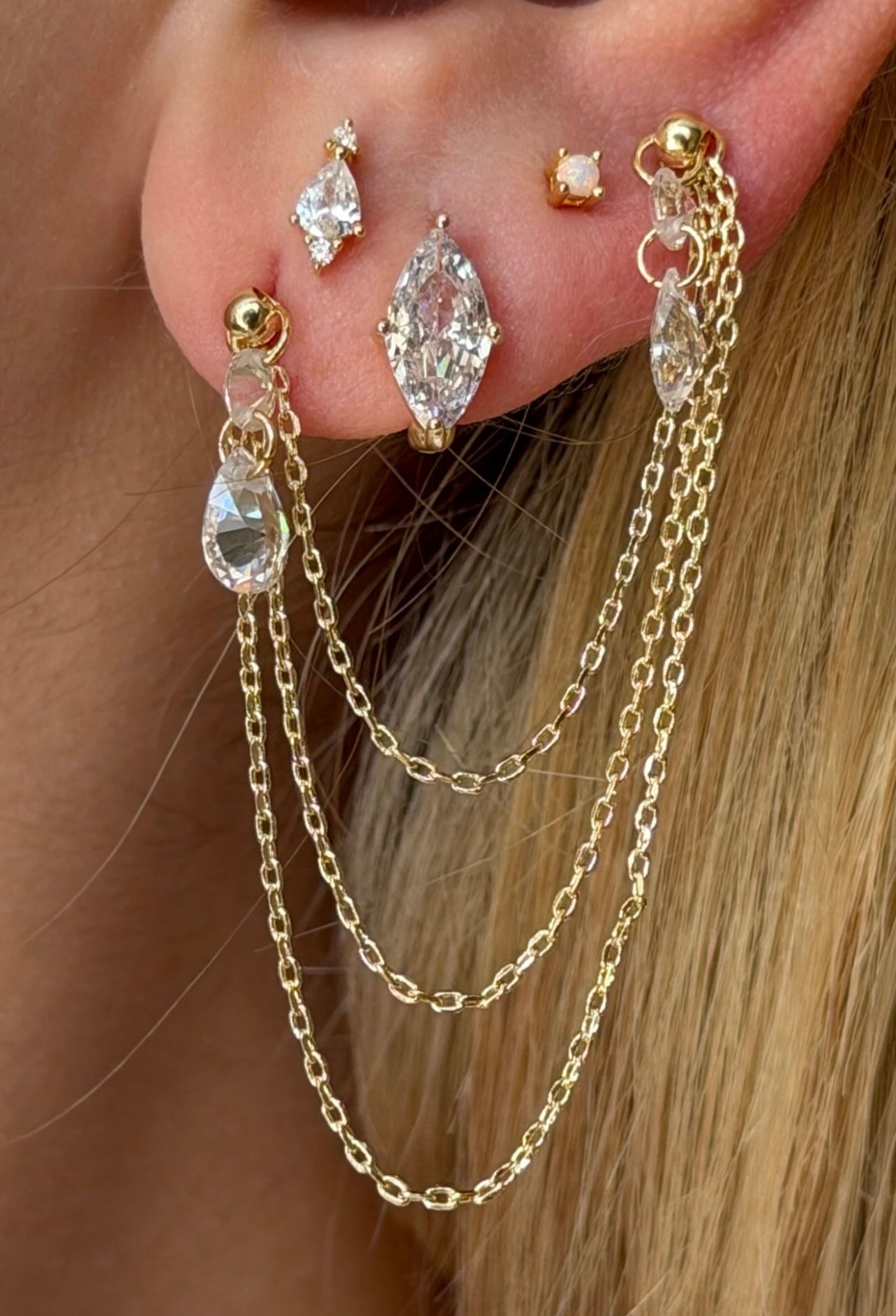 Diamond cut Hoops