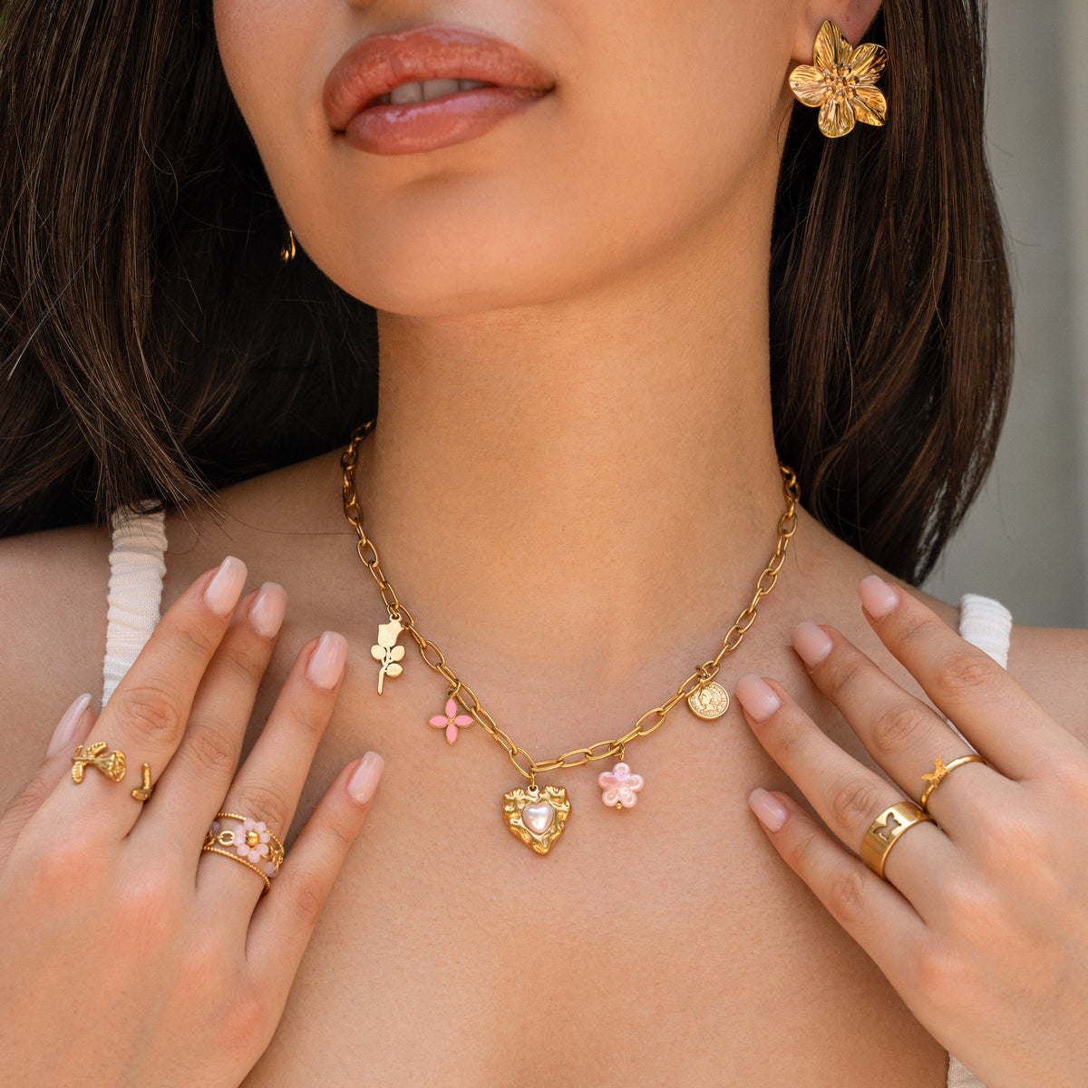 Beach charm necklace