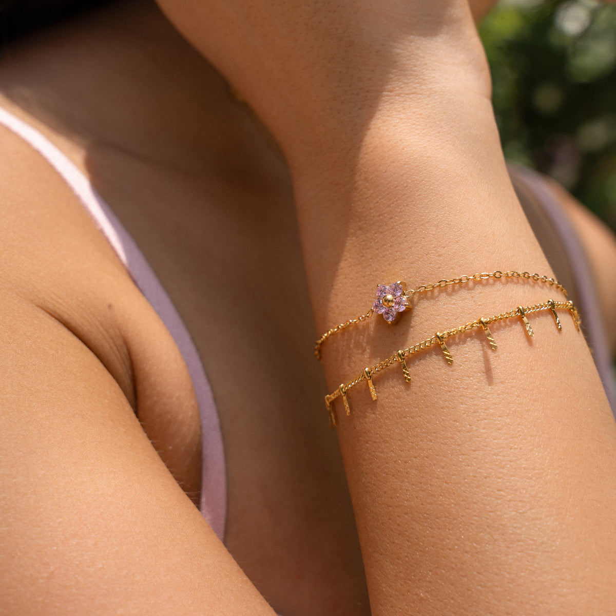 Crystal flower bracelet