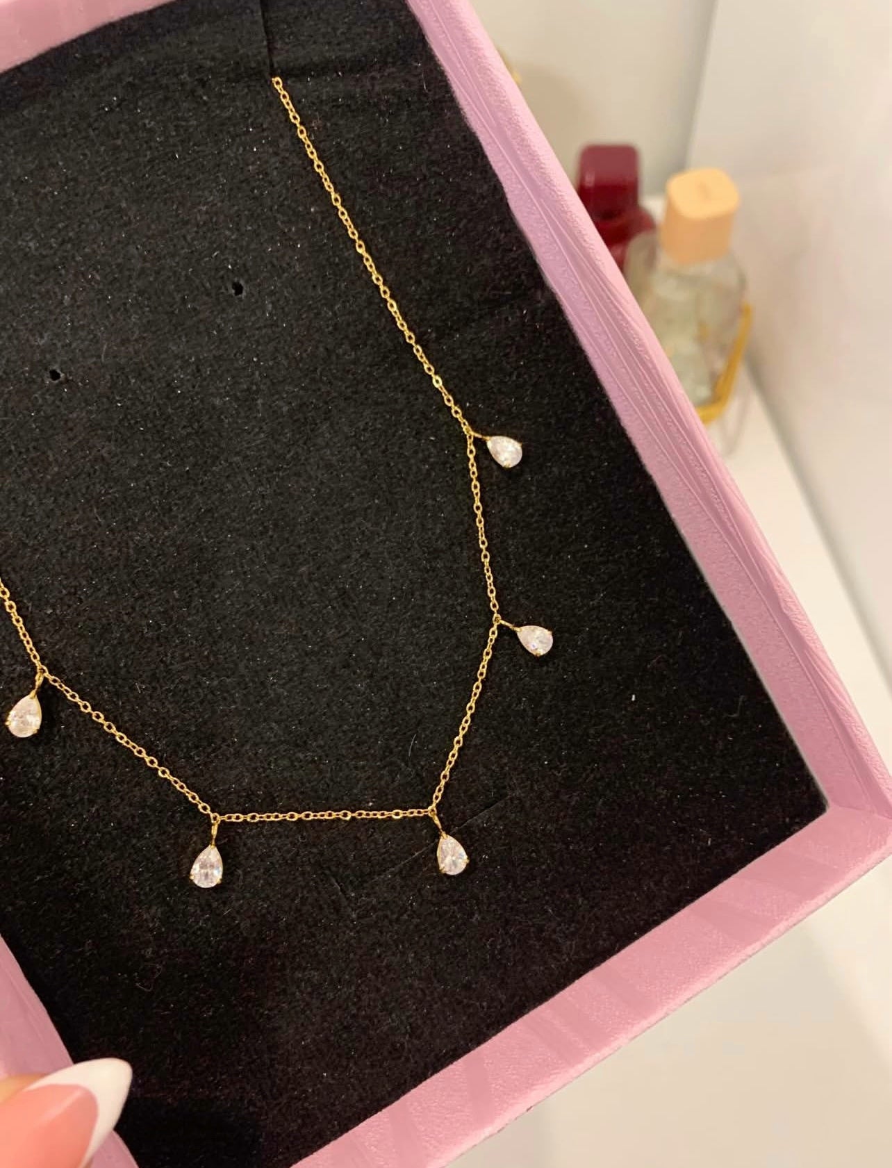 Drop zircon Necklace