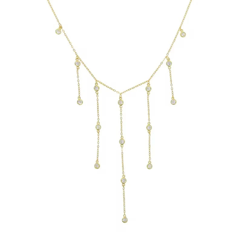 Line zircon necklace