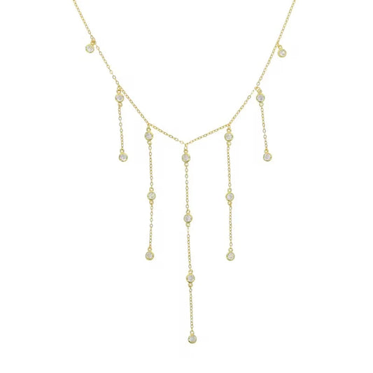 Line zircon necklace
