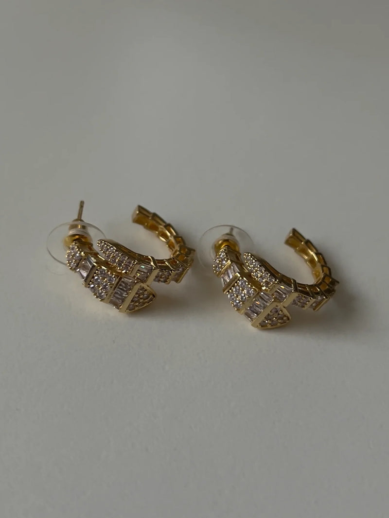 Zircon snake Stud Hoops