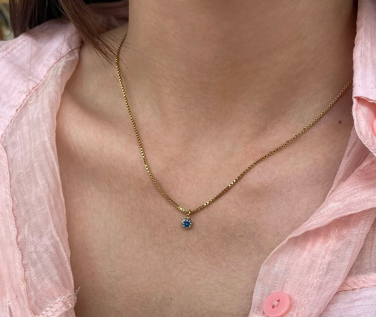 Minimal birthstone necklace