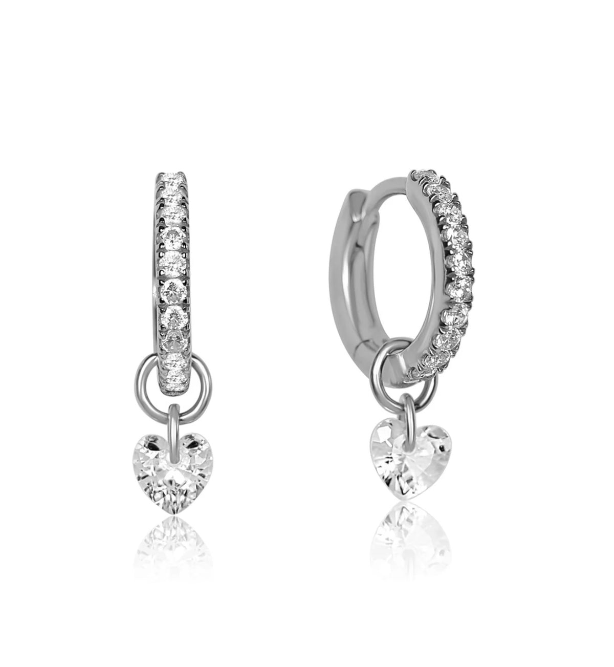Drop heart Hoops