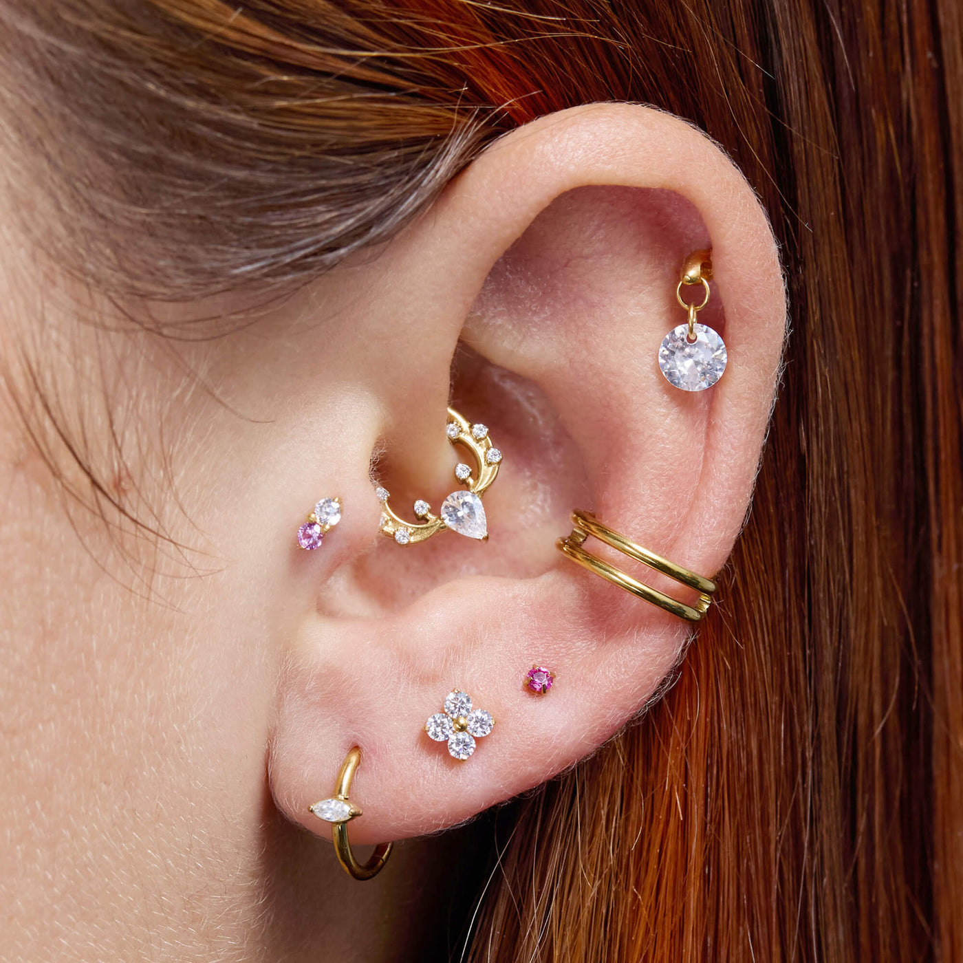 Crystal round dangle