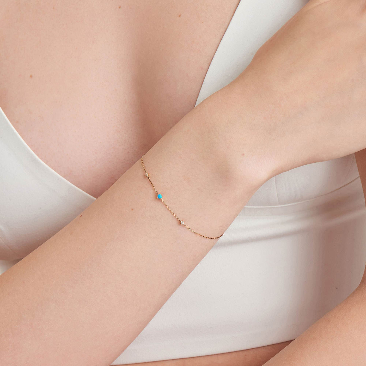 Turquoise & diamond bracelet