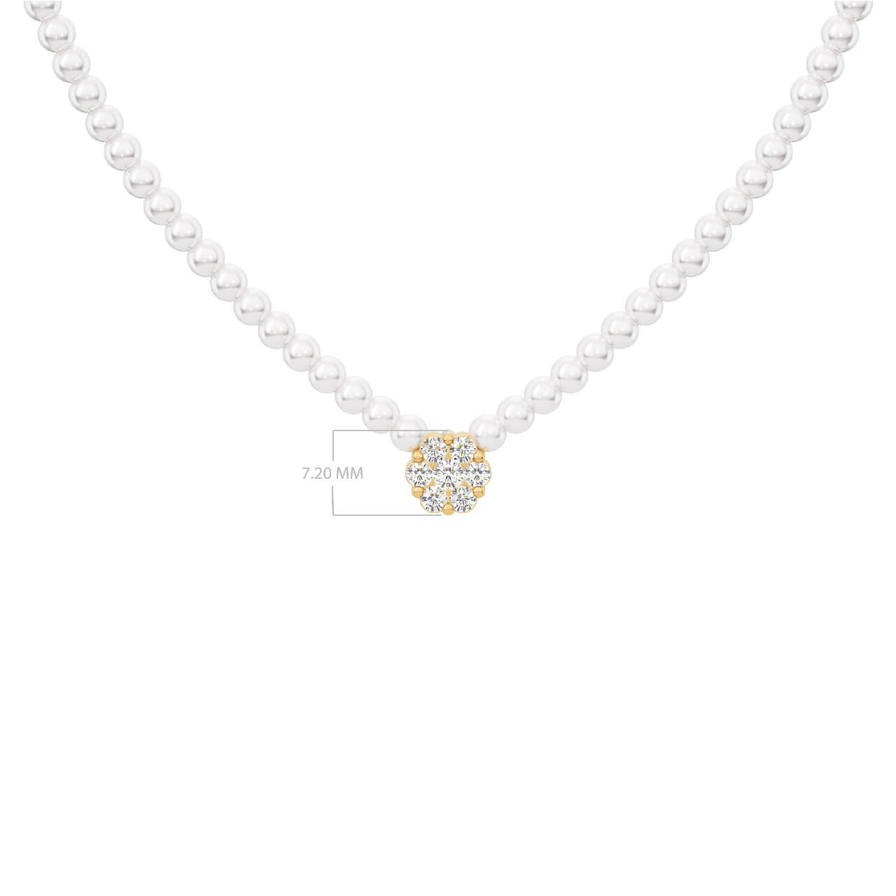 Flower cluster pearl necklace