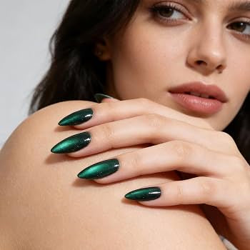 Green cateye nails