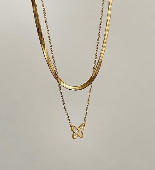 Flutter dual necklace