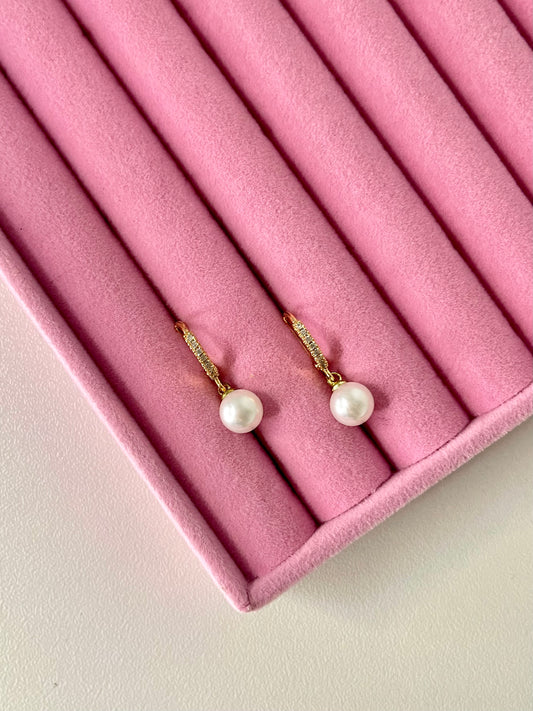 Zircon pearl Hoops