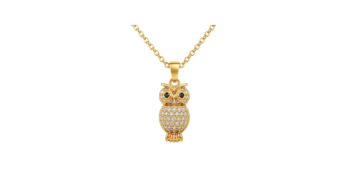 Zircon Owl Necklace