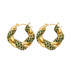 Twisted green Hoops