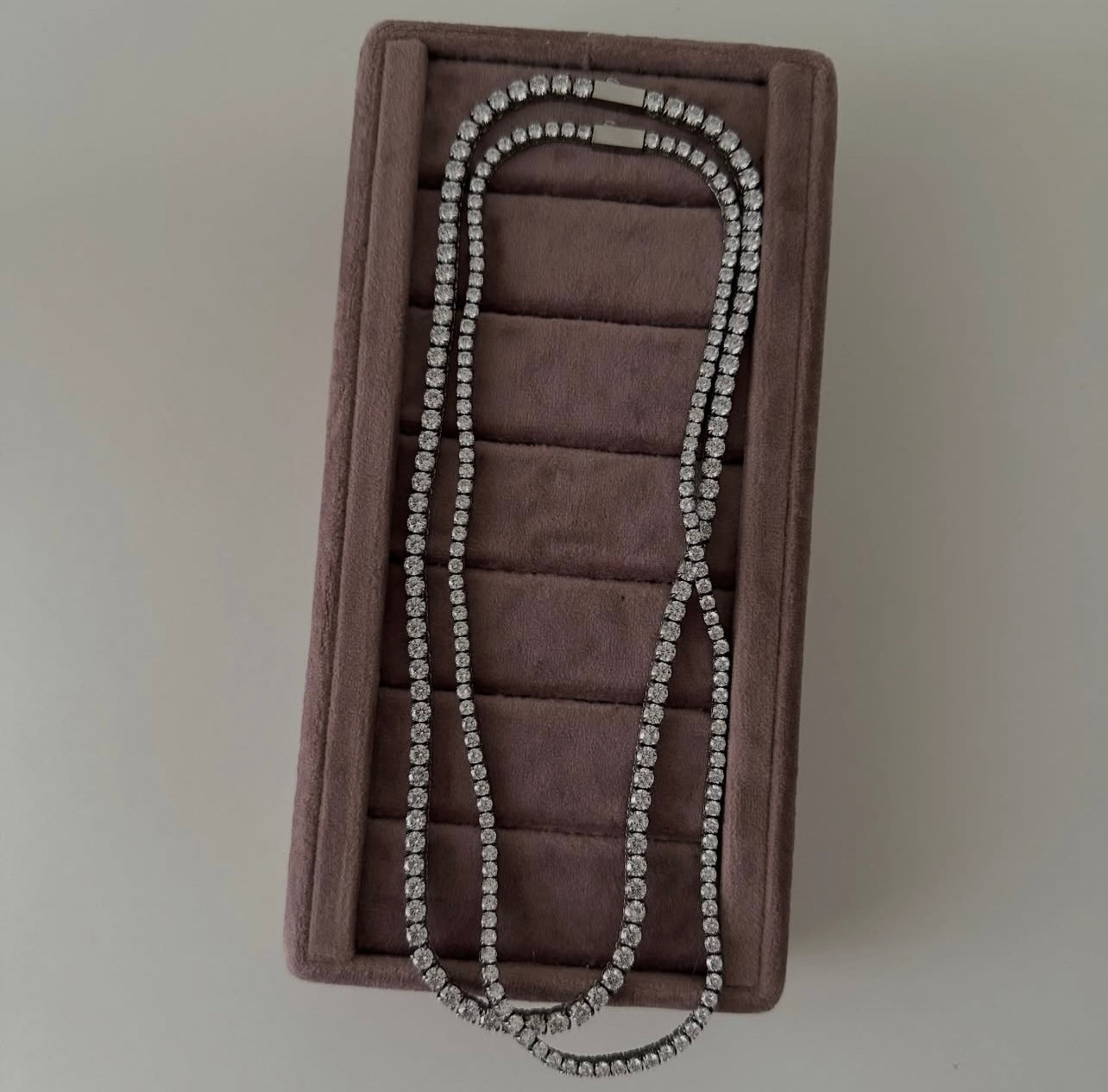 Sterling silver tennis necklace