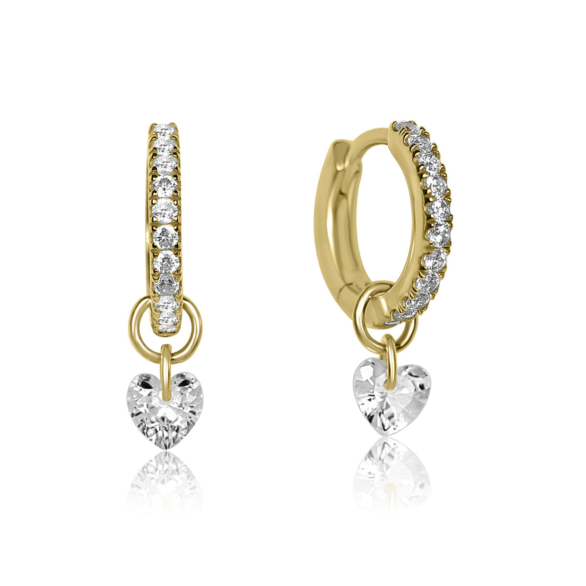 Drop heart Hoops