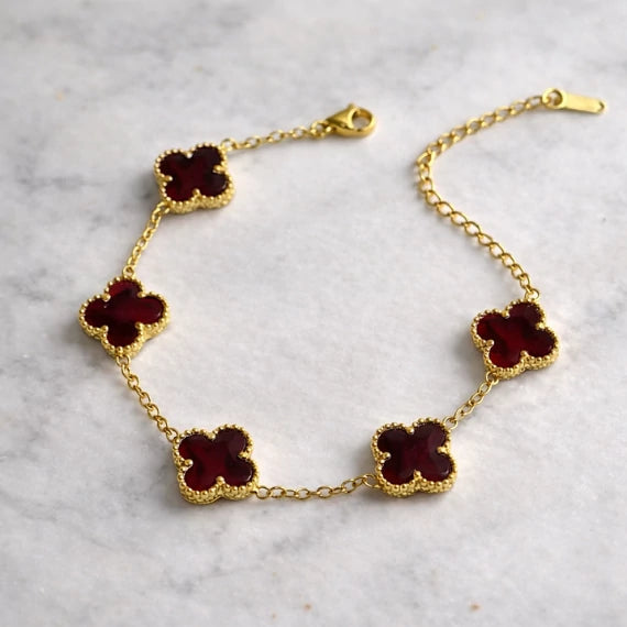 Wine flower bracelet