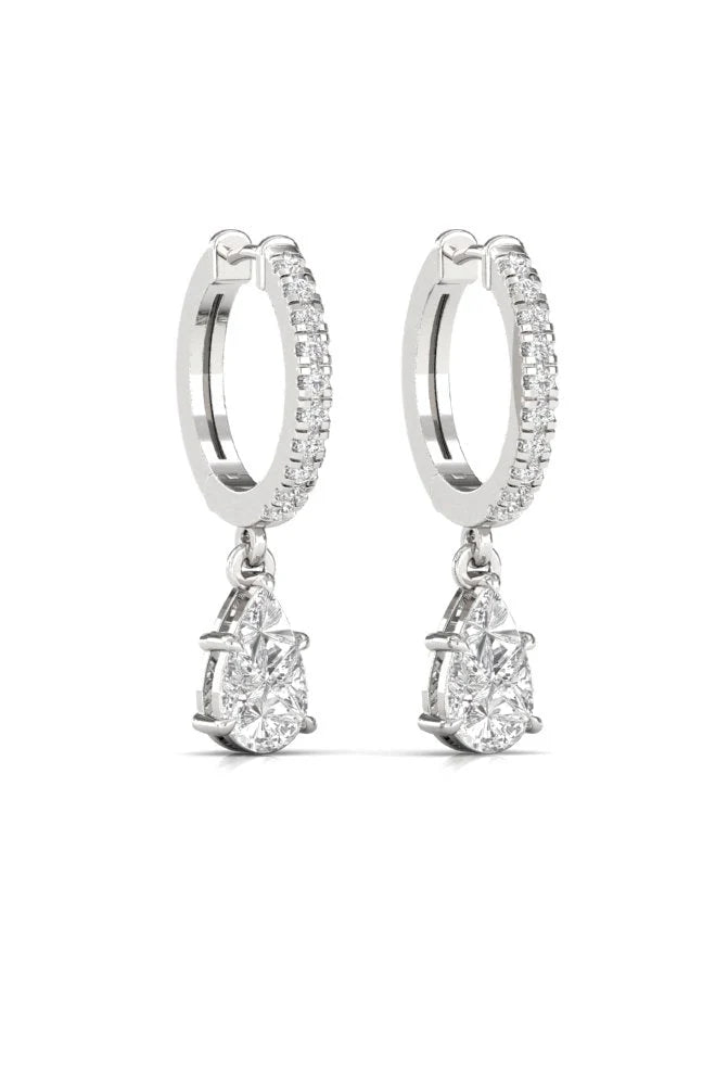 Sterling silver Drop zircon huggie