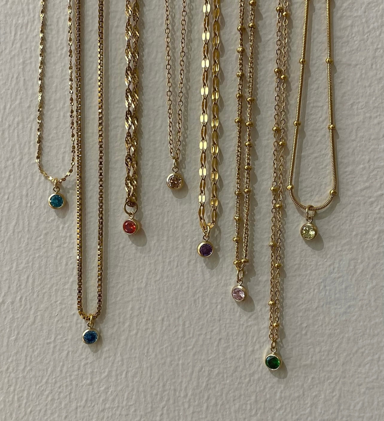 Minimal birthstone necklace