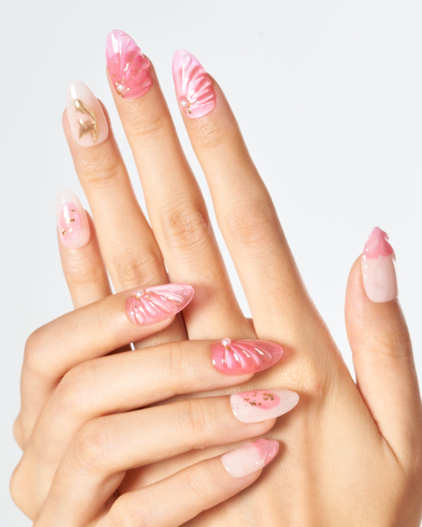 Wavy semi cured gel nail