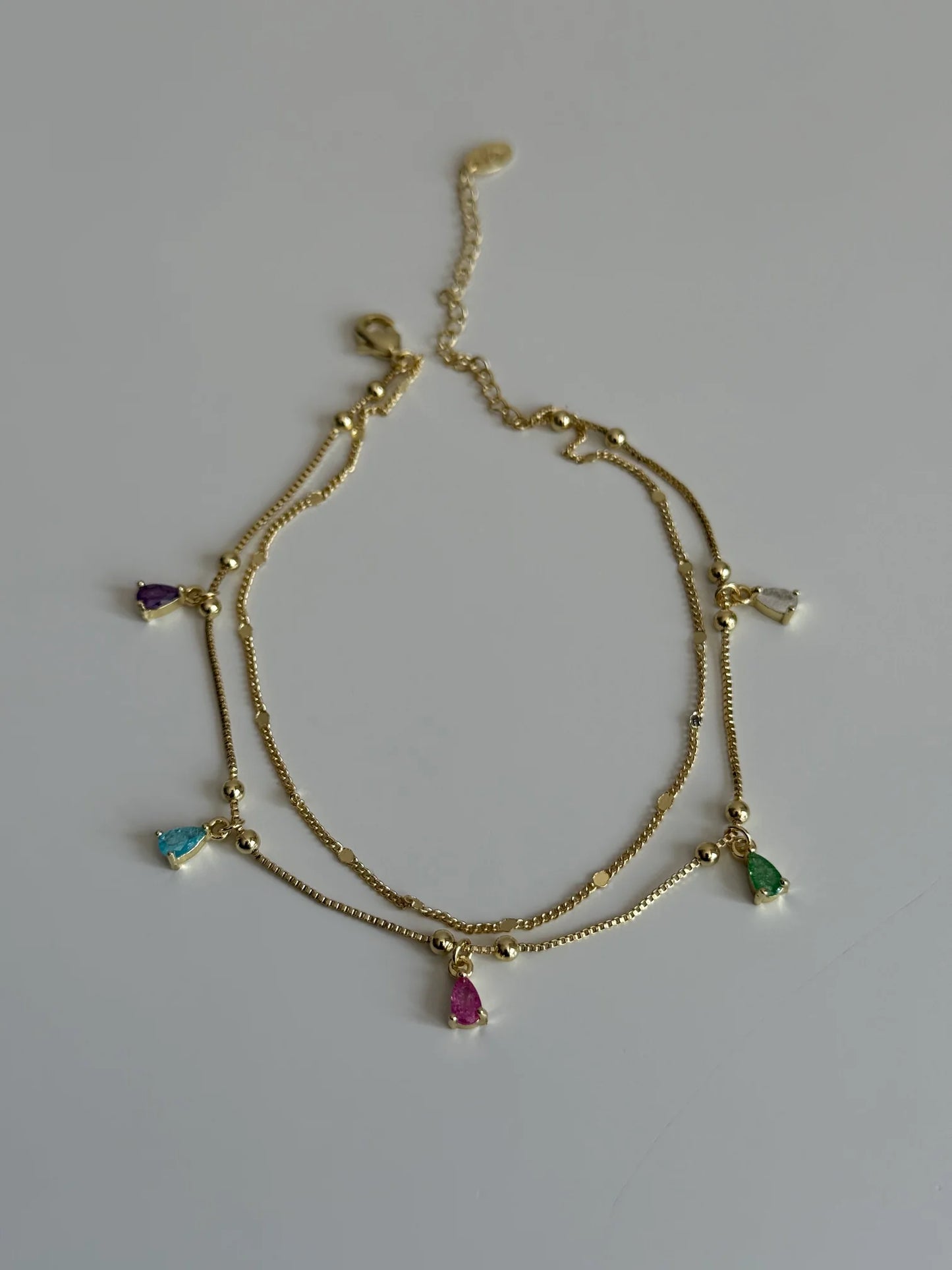 Multi drop zircon Anklet