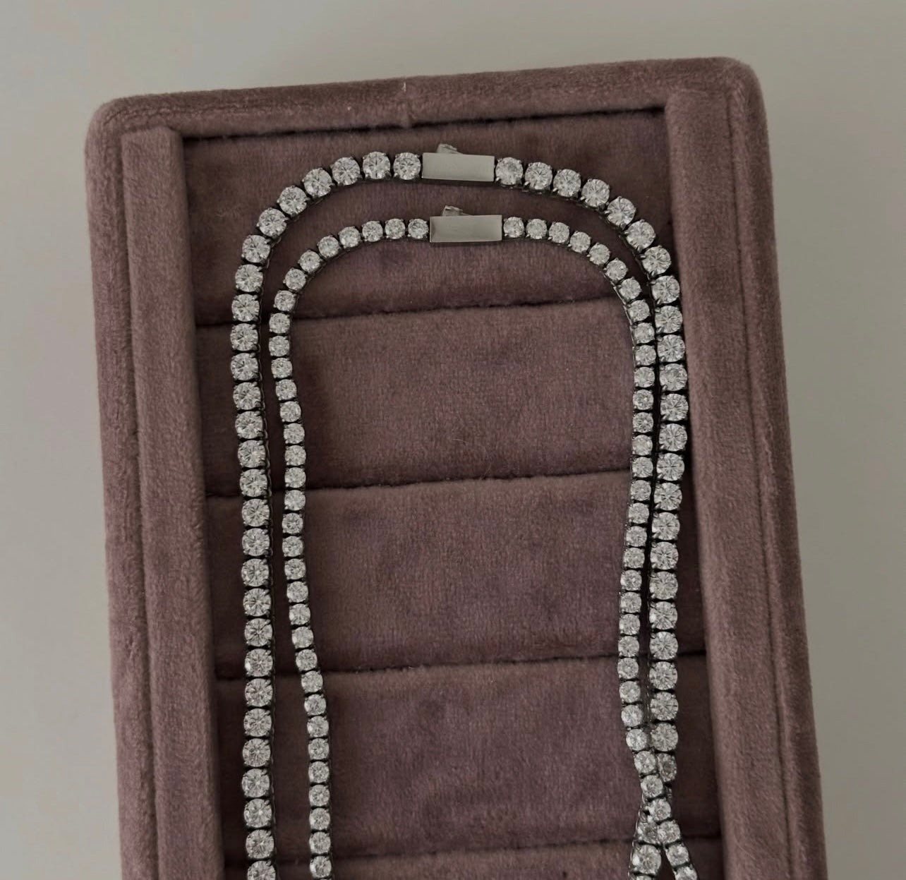 Sterling silver tennis necklace