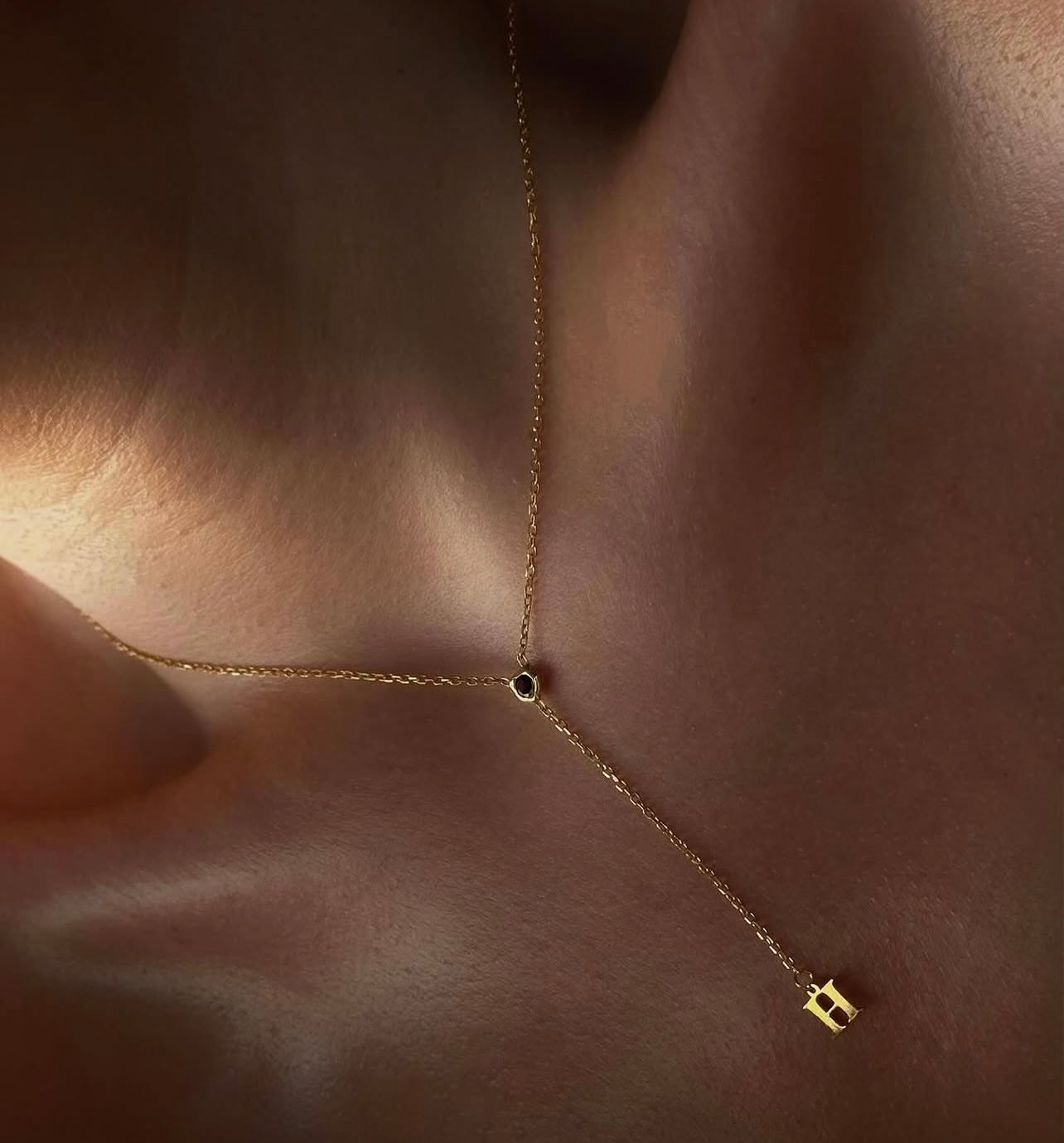 Cz initial necklace