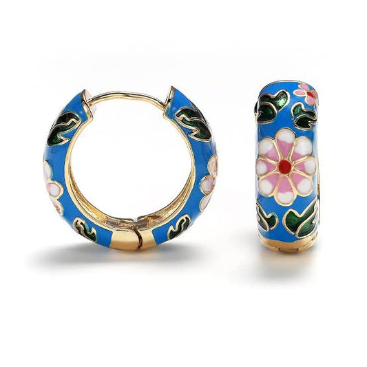 Blue Enamel Hoops