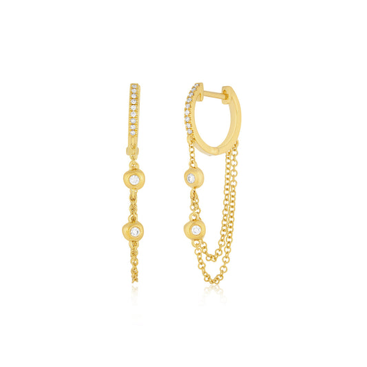 Chain zircon hoops