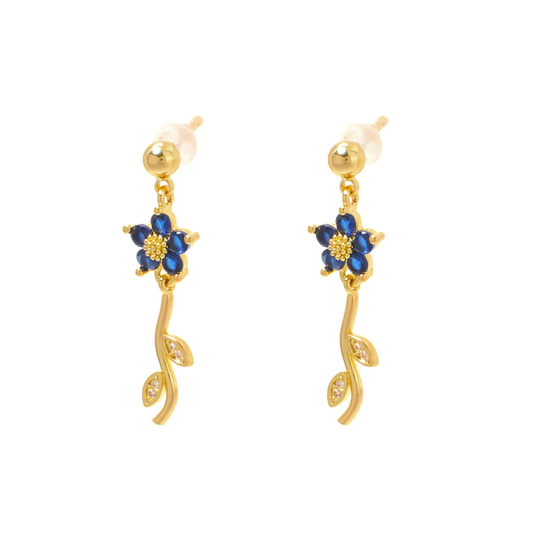 Drop floral studs
