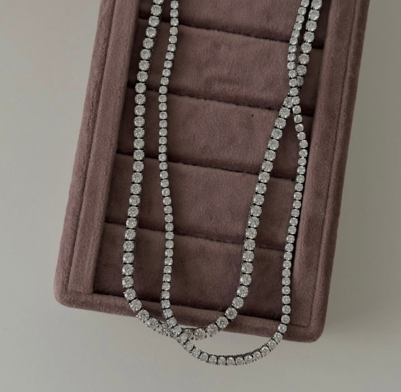 Sterling silver tennis necklace