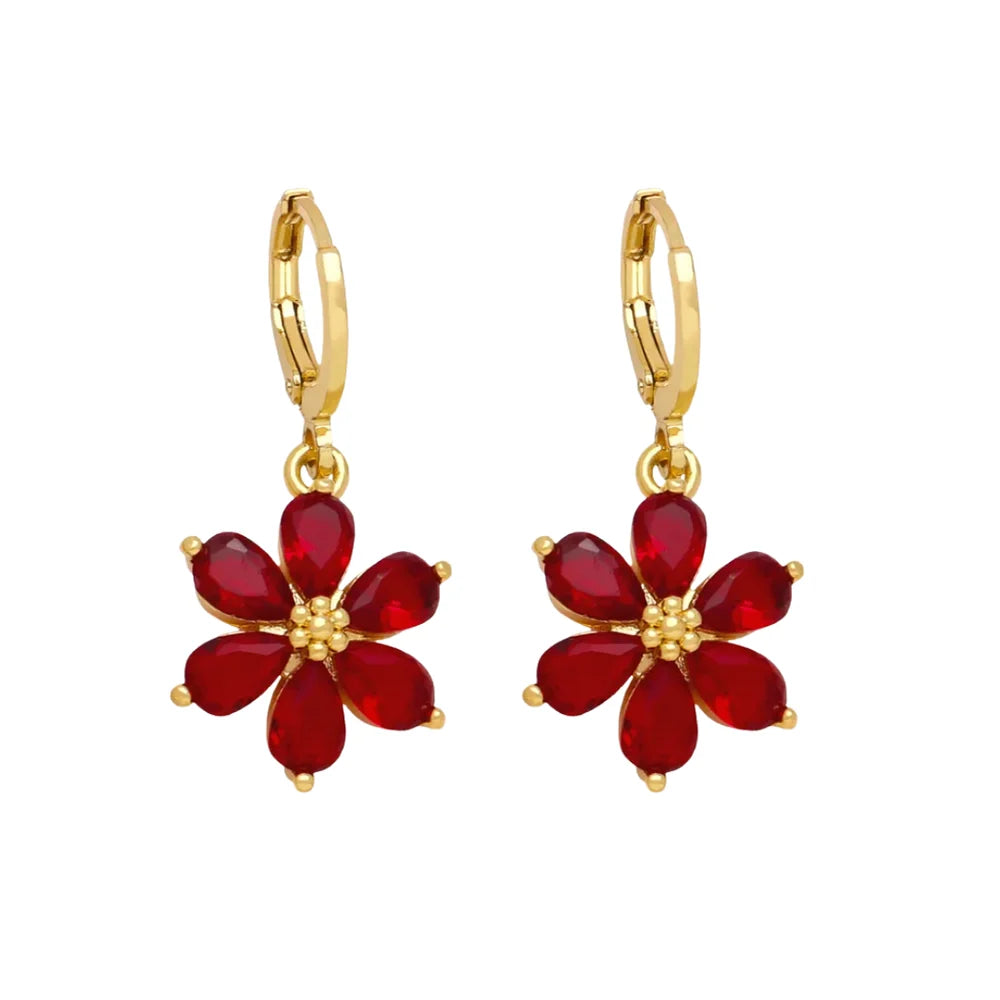 Red flower Hoops
