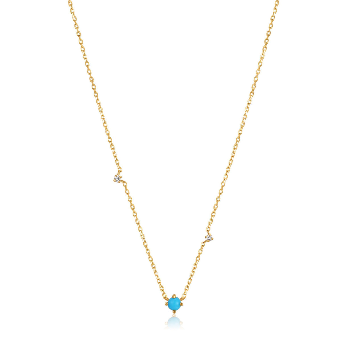 Dainty turquoise & diamond necklace