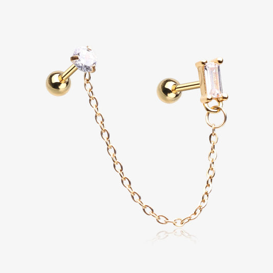 Square double piercing