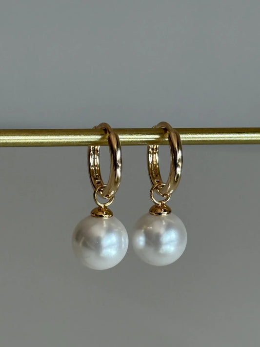 Chunky Pearl Hoops