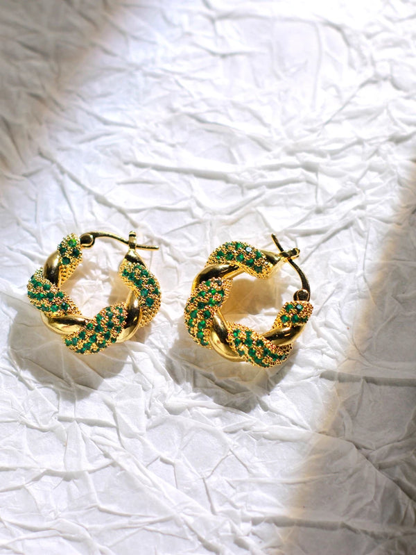 Twisted green Hoops