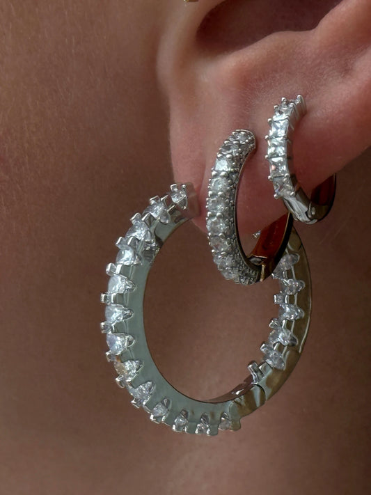 Silver gleam hoops