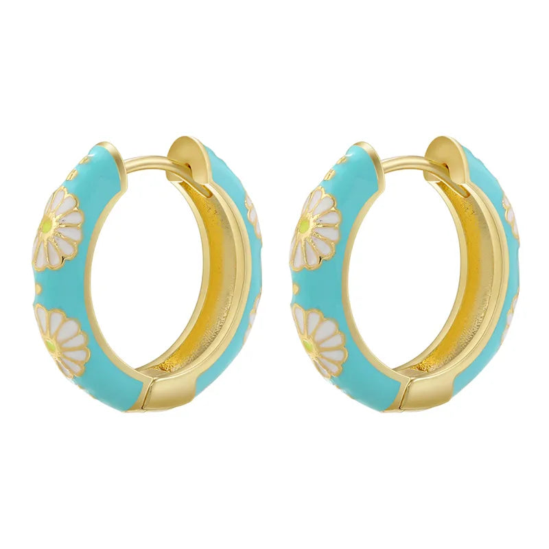 Foral enamel Hoops