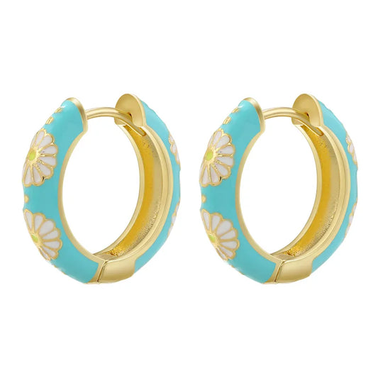 Foral enamel Hoops