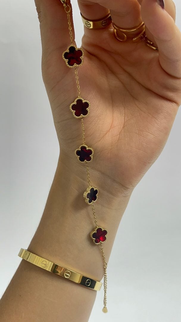Wine flower bracelet