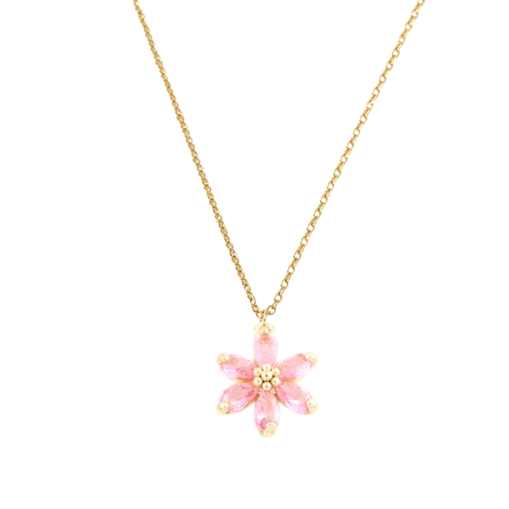 Pink flower necklace