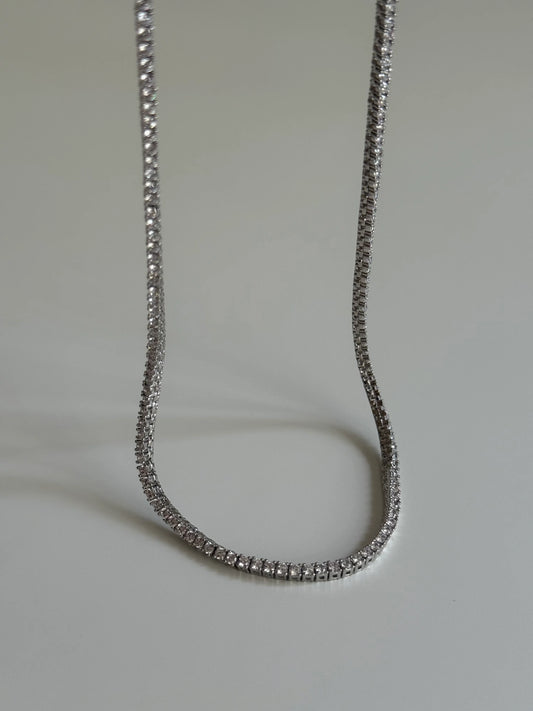 Stainless steel tennis necklace