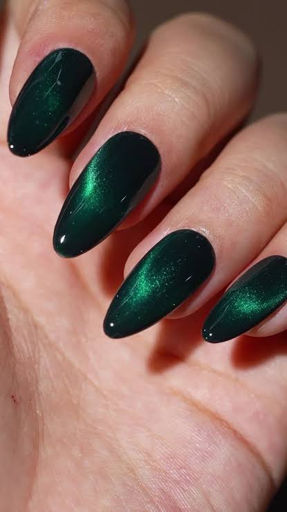 Green cateye nails