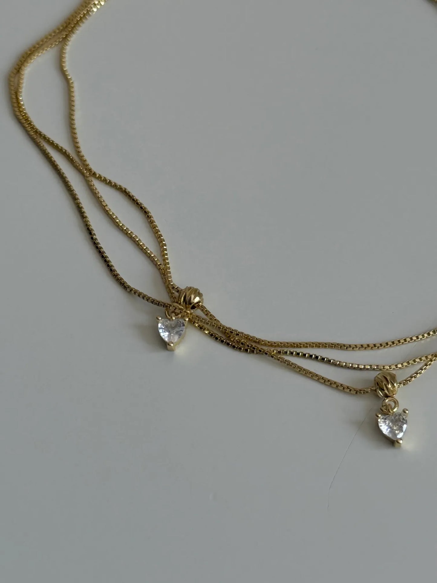 Minimal heart Triple layered anklet