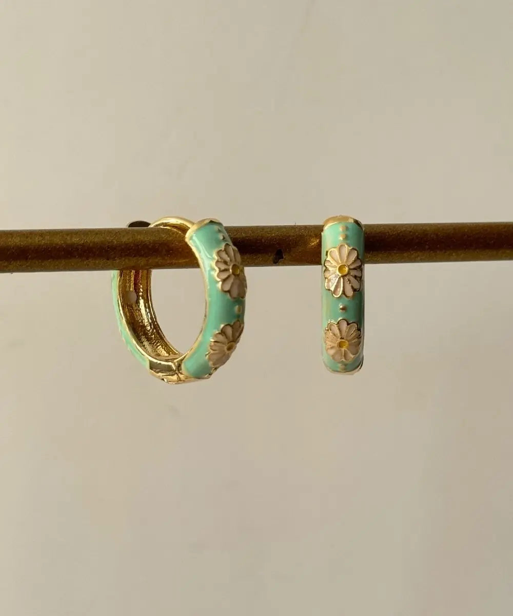 Foral enamel Hoops