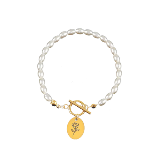 Pearl rose bracelet
