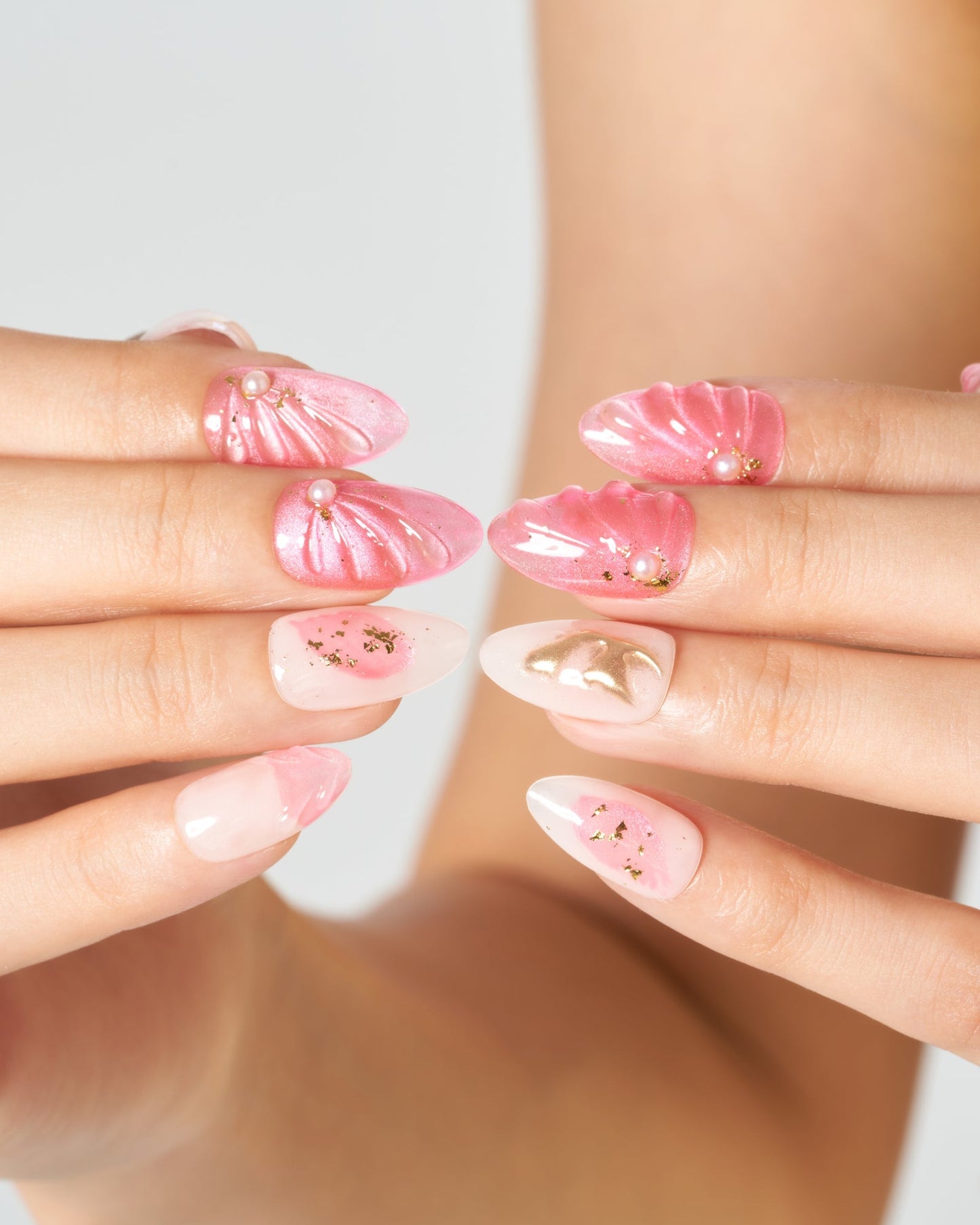 Wavy semi cured gel nail
