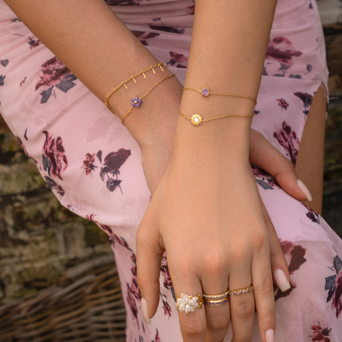 Crystal flower bracelet