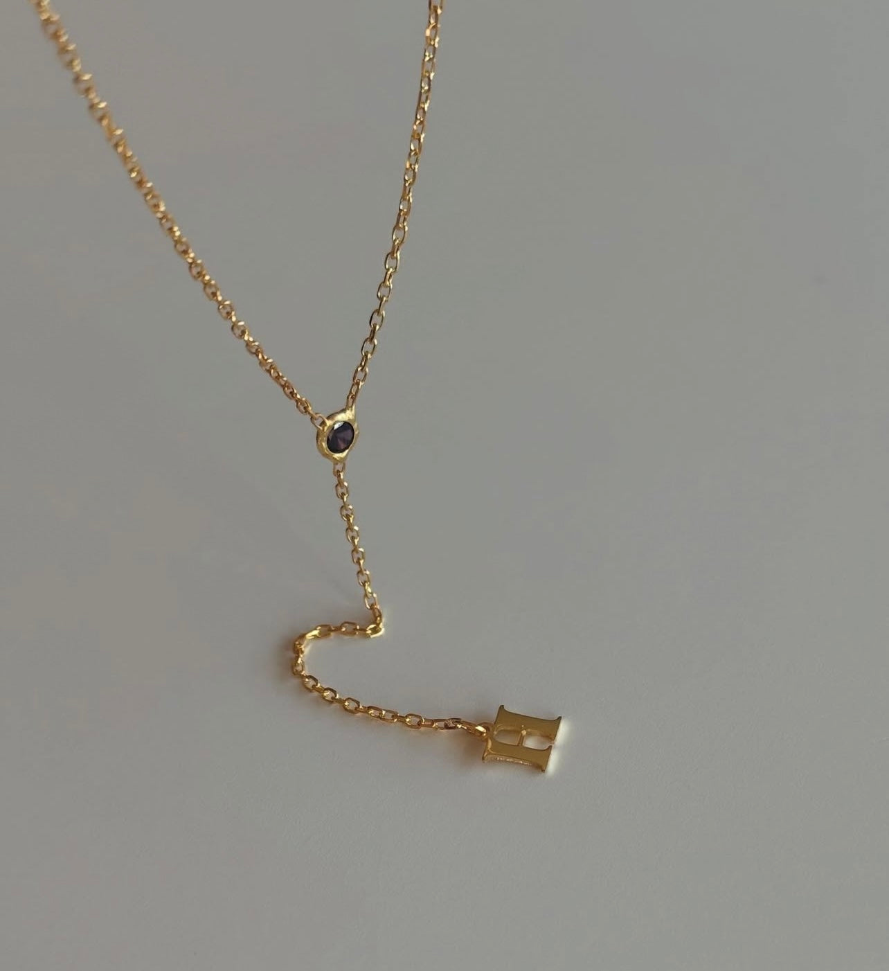 Cz initial necklace